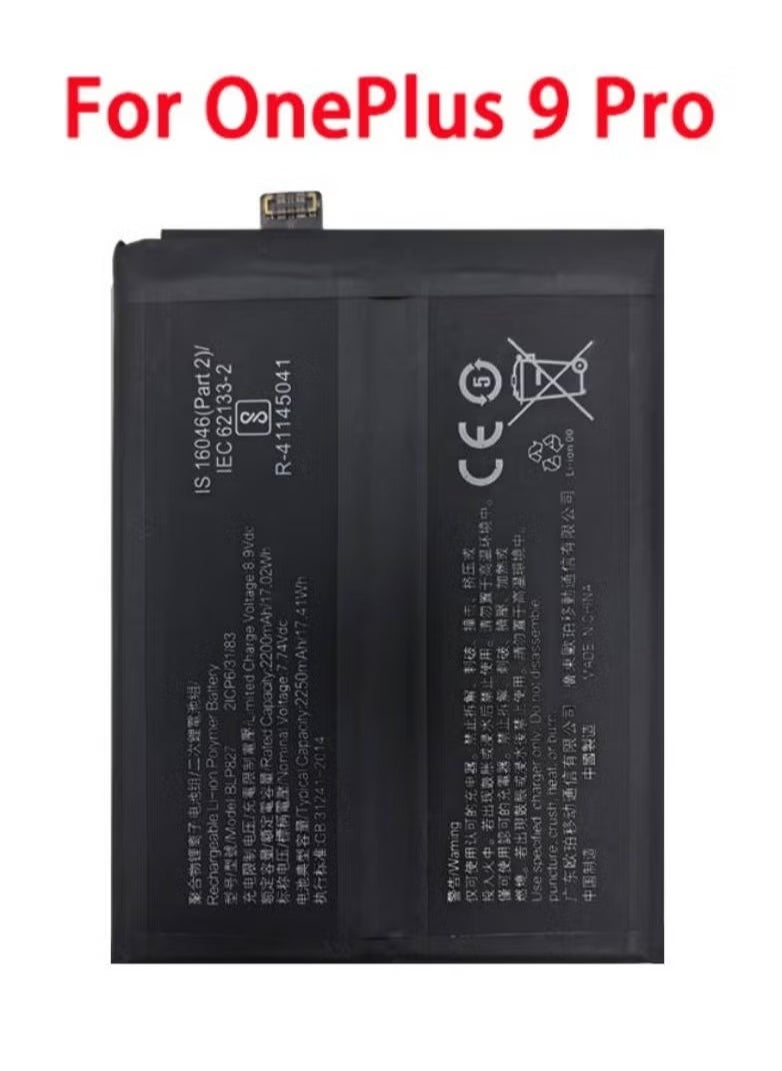TIGER - Replacement Internal Battery BLP827 Compatible for OnePlus 9 Pro (Black) – High-Capacity Li-ion Rechargeable Battery for Long-Lasting Power, Stable Performance, Safe Charging & Easy DIY Installation – Restore Battery Life Fast - Image 1