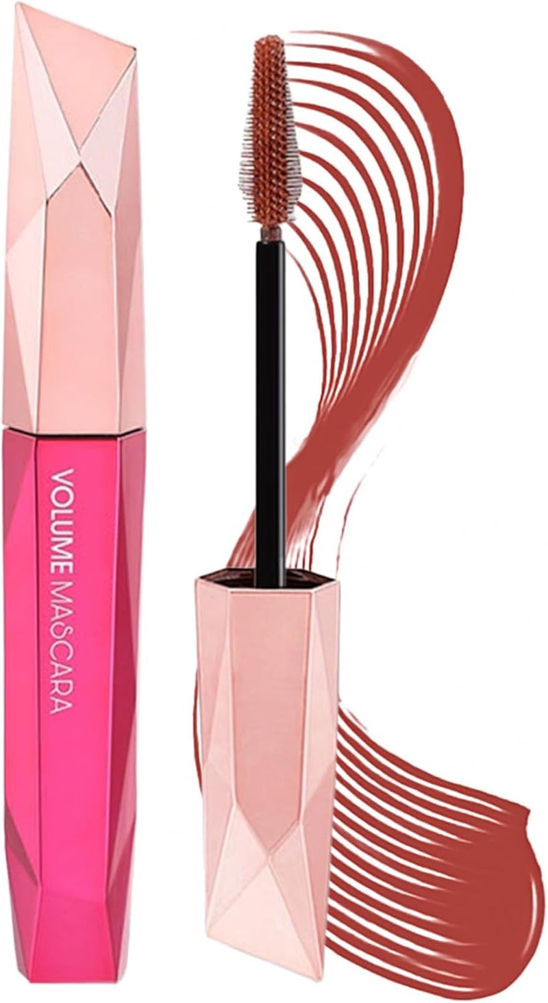 Waterproof 4D Silk Fiber Mascara Lengthening Volumizing Black Berry Mascara SmudgeProof QuickDrying LongLasting Gentle Comfortable for Daily Use Makeup Gift for WomenBerry color