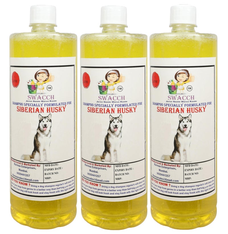 swacch Shampoo | Puppy Safe Shampoo | Siberian Husky Dog Shampoo (1 Litre) (Pack of 3) Lemon + Large White Bone | Dog Chew Bones | Teething chew Toy | Dental Teething |Combo Pack - Image 2