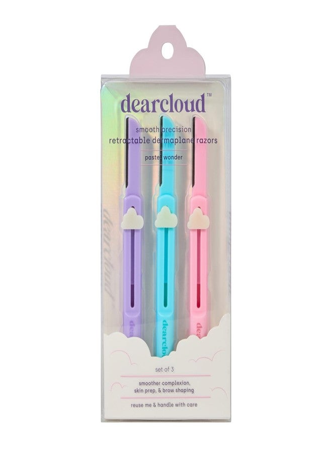dearcloud Retractable Dermaplane Facial Razor Set - Smooth & Exfoliate Skin (3 pack) - Image 1