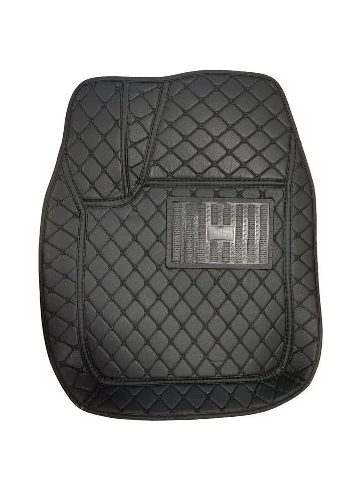 Generic 5Pcs Set Universal Car Floor Mat Set Car 3D Mat Set Contrast Stitching Mat Black  - Image 5