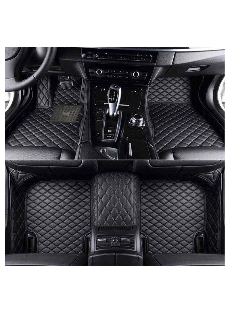 Generic 5Pcs Set Universal Car Floor Mat Set Car 3D Mat Set Contrast Stitching Mat Black  - Image 1