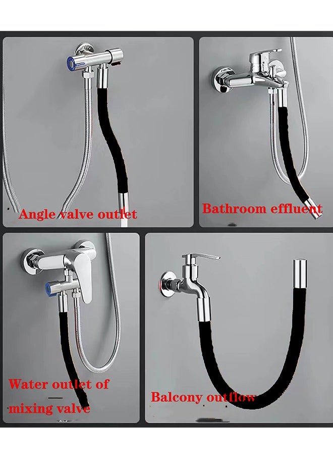 Generic - Faucet Extender Tubes 20cm, 360° Free Rotating Foaming Splash-proof Sink Hose, Silincon Pipe Female Thread Connector Multipurpose Connector Kitchen Faucet Extender -white - Image 1
