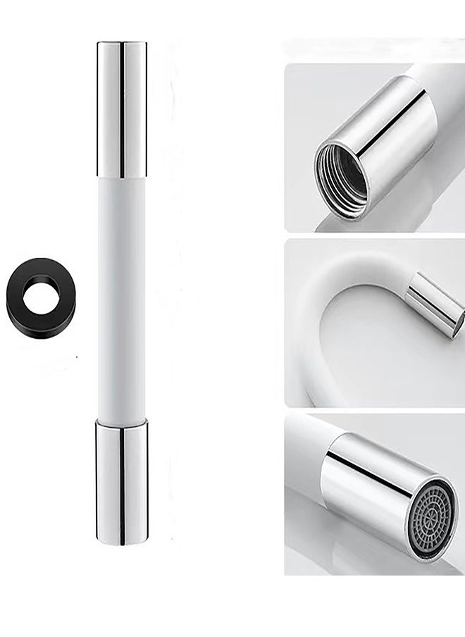 Generic - Faucet Extender Tubes 20cm, 360° Free Rotating Foaming Splash-proof Sink Hose, Silincon Pipe Female Thread Connector Multipurpose Connector Kitchen Faucet Extender -white - Image 1