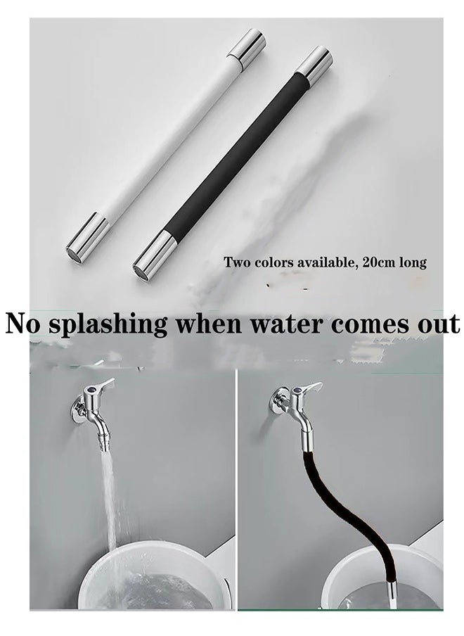 Generic - Faucet Extender Tubes 20cm, 360° Free Rotating Foaming Splash-proof Sink Hose, Silincon Pipe Female Thread Connector Multipurpose Connector Kitchen Faucet Extender -white - Image 1