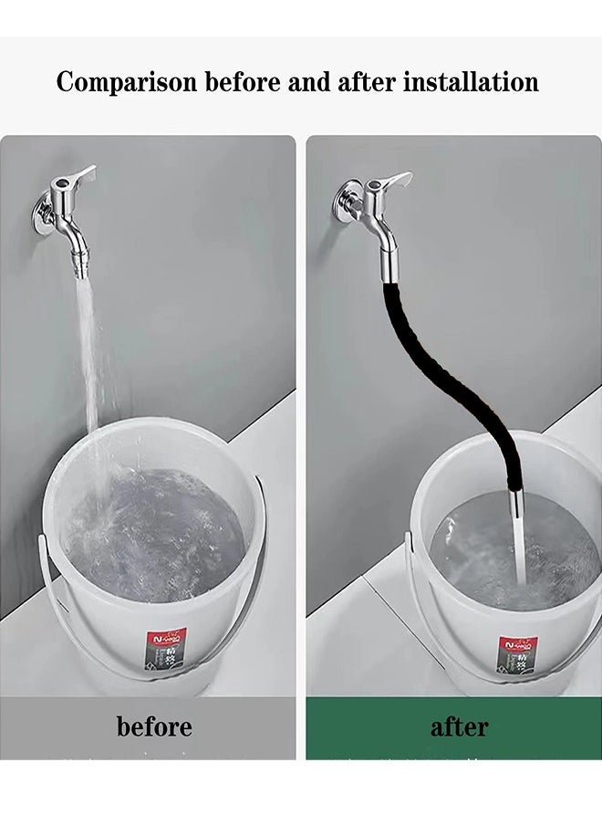 Generic - Faucet Extender Tubes 20cm, 360° Free Rotating Foaming Splash-proof Sink Hose, Silincon Pipe Female Thread Connector Multipurpose Connector Kitchen Faucet Extender -white - Image 1