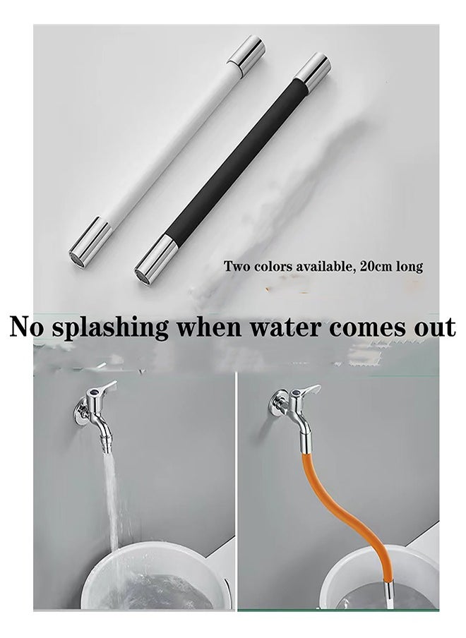 Generic - Faucet Extender Tubes 20cm, 360° Free Rotating Foaming Splash-proof Sink Hose, Silincon Pipe Female Thread Connector Multipurpose Connector Kitchen Faucet Extender -white - Image 1