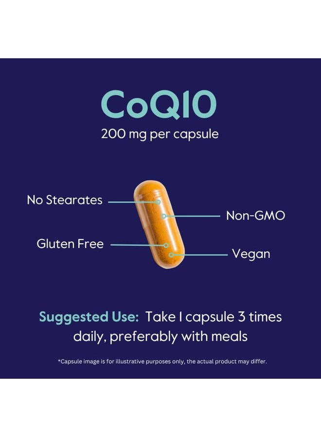 BESTVITE CoQ10 200mg (120 Vegetarian Capsules) Naturally Fermented - No Stearates - Vegan - Gluten Free - Non GMO - Image 5