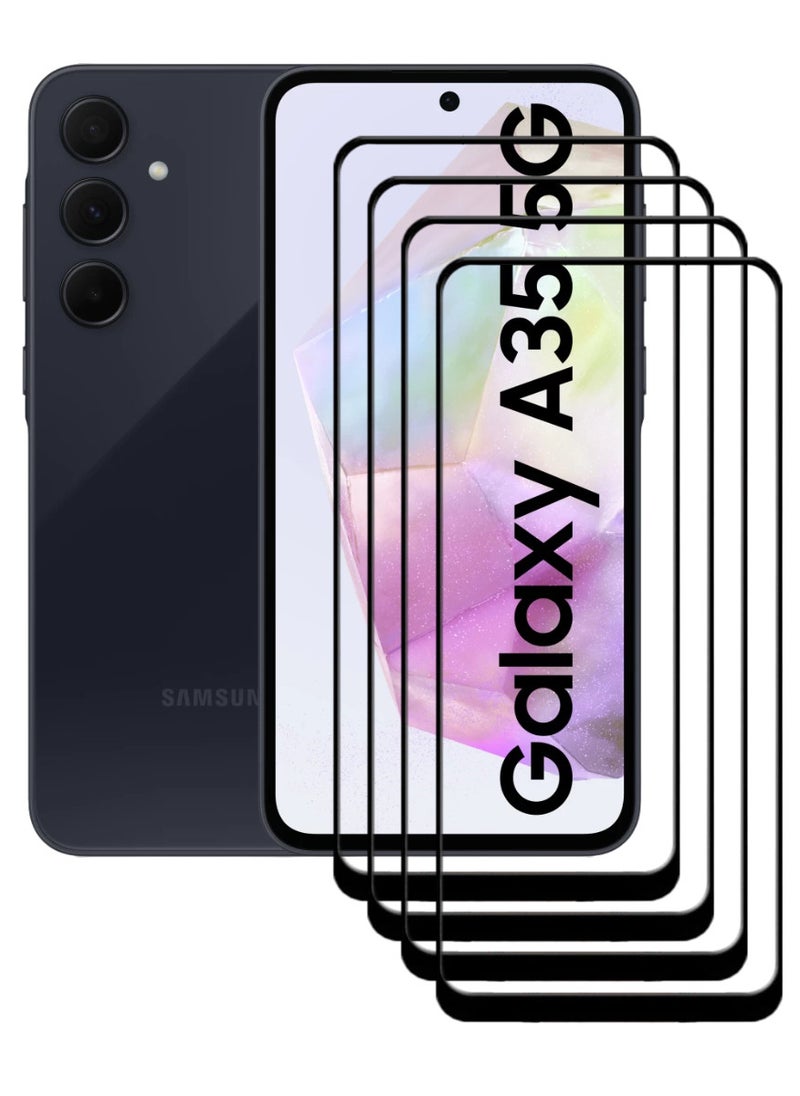 ACLIX 4 Pieces Tempered Glass Screen Protector Antistatic ESD Dustproof Premium Quality High Definition Designed For Samsung Galaxy A35 - Image 1