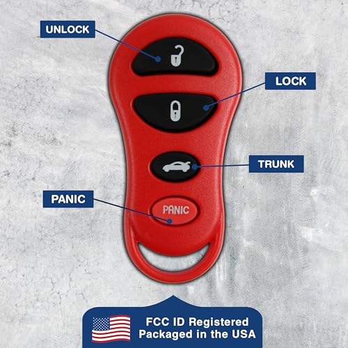KeylessOption 2X KeylessOption Key Fob Replacement for 2001 2002 2003 2004 2005 2006 Chrysler 300 Sebring Dodge Viper Interpid Stratus Jeep Liberty Remote, 4-Button GQ43VT17T, Programming Guide Included - Image 5