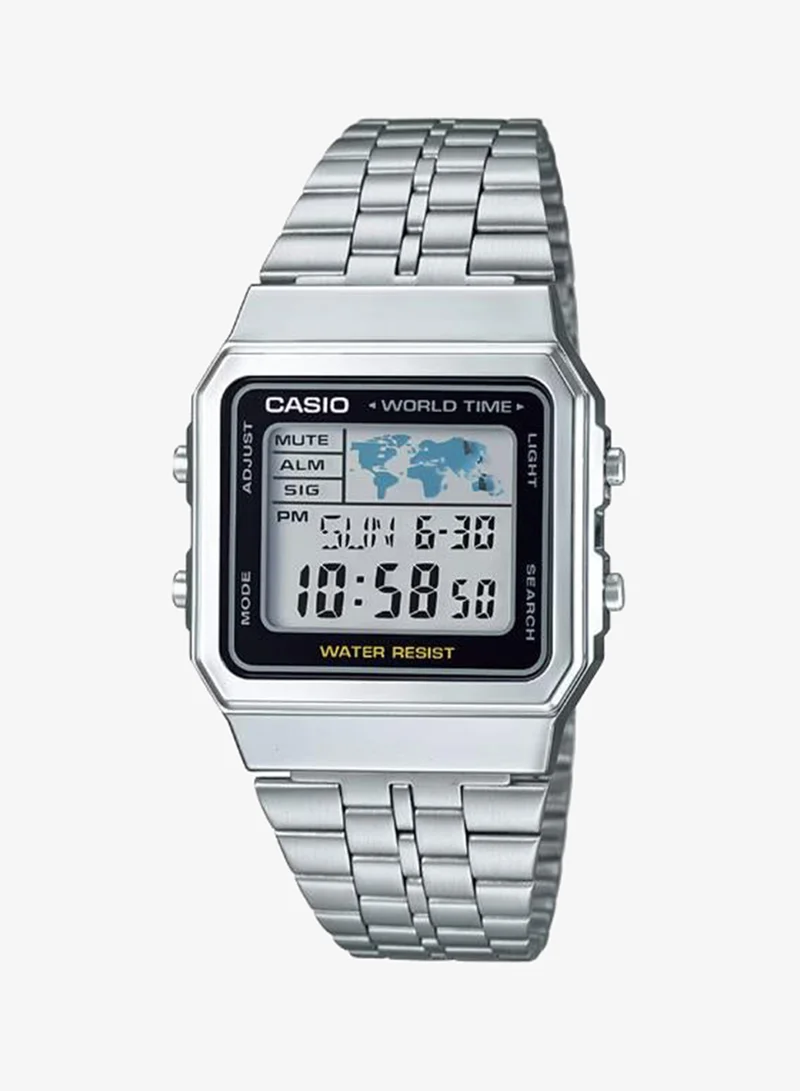 CASIO Men's Stainless Steel Digital Watch A500WA-1DF - 34 mm