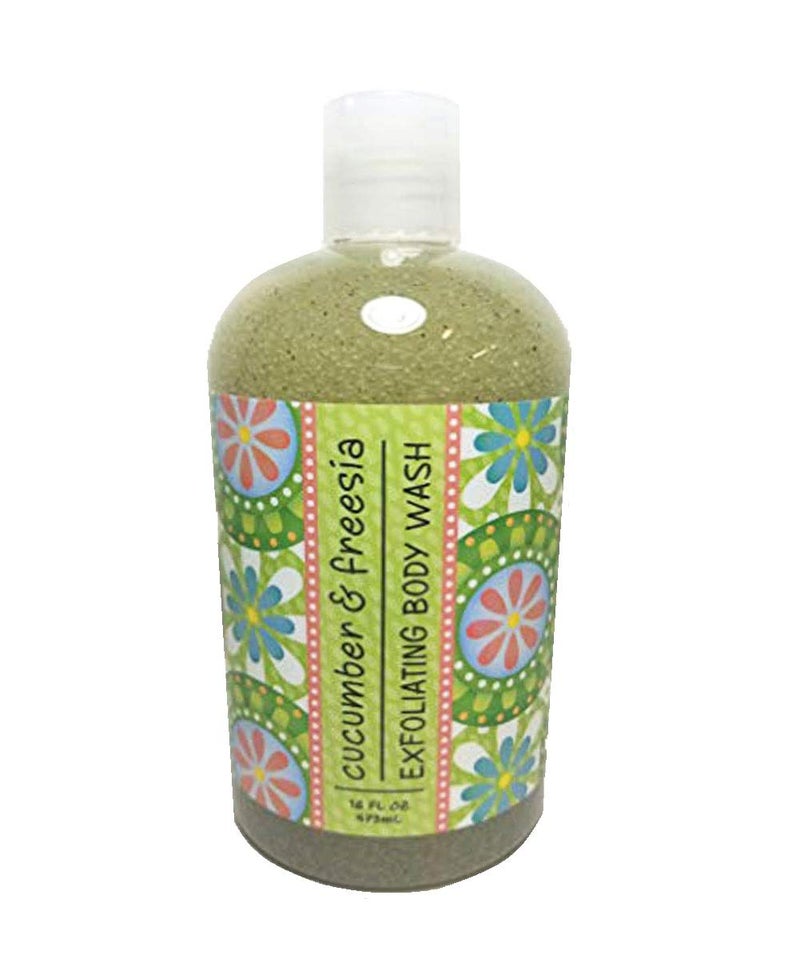 Greenwich Bay Exfoliating Body Wash Enriched with Shea Butter Blended with Loofah and Apricot Seed 16 oz Cucumber Freesia