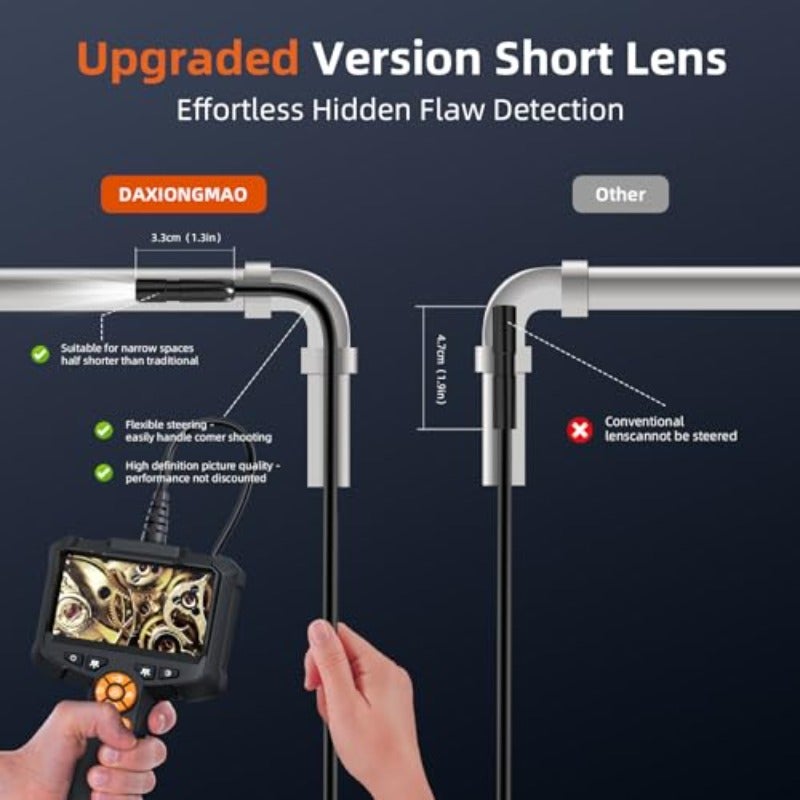 Endoscope Camera with Light IP67 Waterproof 1080P HD Borescope with 8 Adjustable Lights 4.3" Endoscope with 16.4ft Semi-Rigid Snake Camera Mechanical Tool for Automotive HVAC Plumbing 4.3" IPS Screen IP67 Waterproof and 16.5ft Semi-Rigid Flexible Snake Probe - Image 5