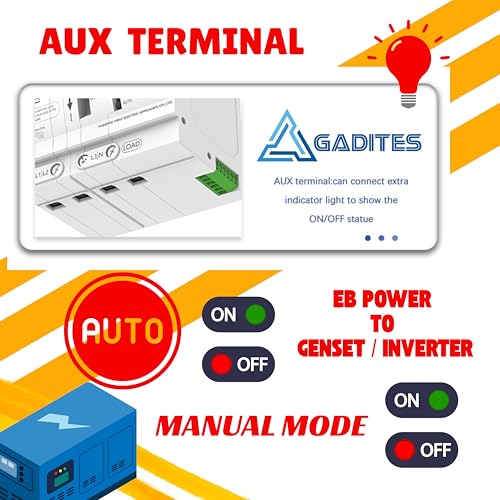 GADITES Latest Dual Power Automatic Control Transfer Switch 230VAC, 63A Changeover Switch With Dual Socure Auto/Manual Switch (3 PHASE CHANGE OVER) - Image 3
