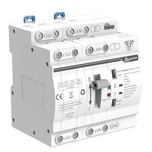 GADITES Latest Dual Power Automatic Control Transfer Switch 230VAC, 63A Changeover Switch With Dual Socure Auto/Manual Switch (3 PHASE CHANGE OVER) - Image 1