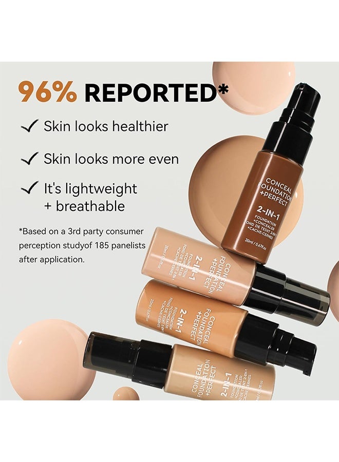 OceAura Conceal Foundation +Perfect， for Mature Skin,Oil Control Matte 2 in 1 Concealer liquid Foundation Makeup Waterproof Base- #02 Natural - Image 4