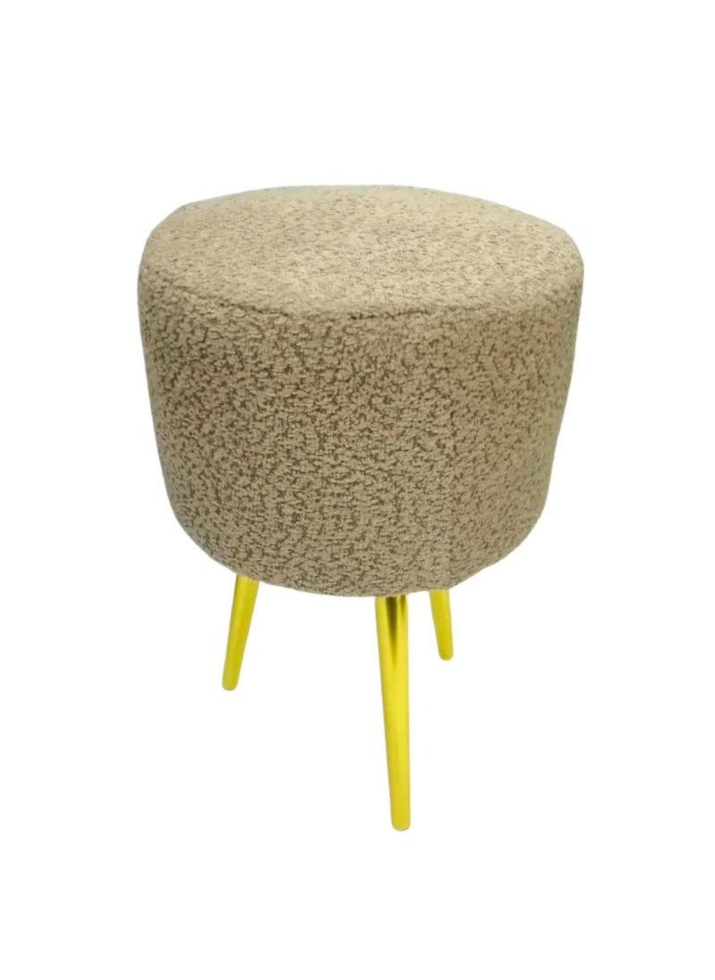 Al-Karz Music Modern Upholstered Floor Pouf – Multi-Purpose Ottoman with Elegant Metal Legs 