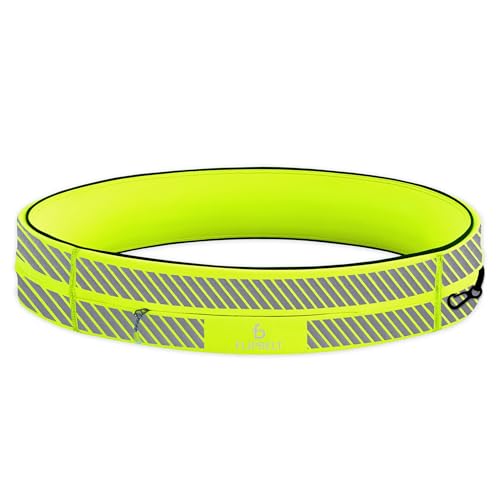 FlipBelt Reflective Running Belt Reflective Neon Yellow, Small - Image 1
