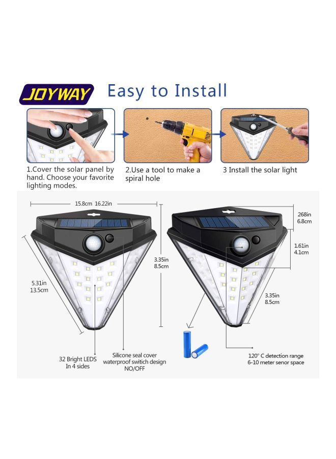 NIBEMINENT 2-Piece Solar Motion Sensor Lights Black - Image 5