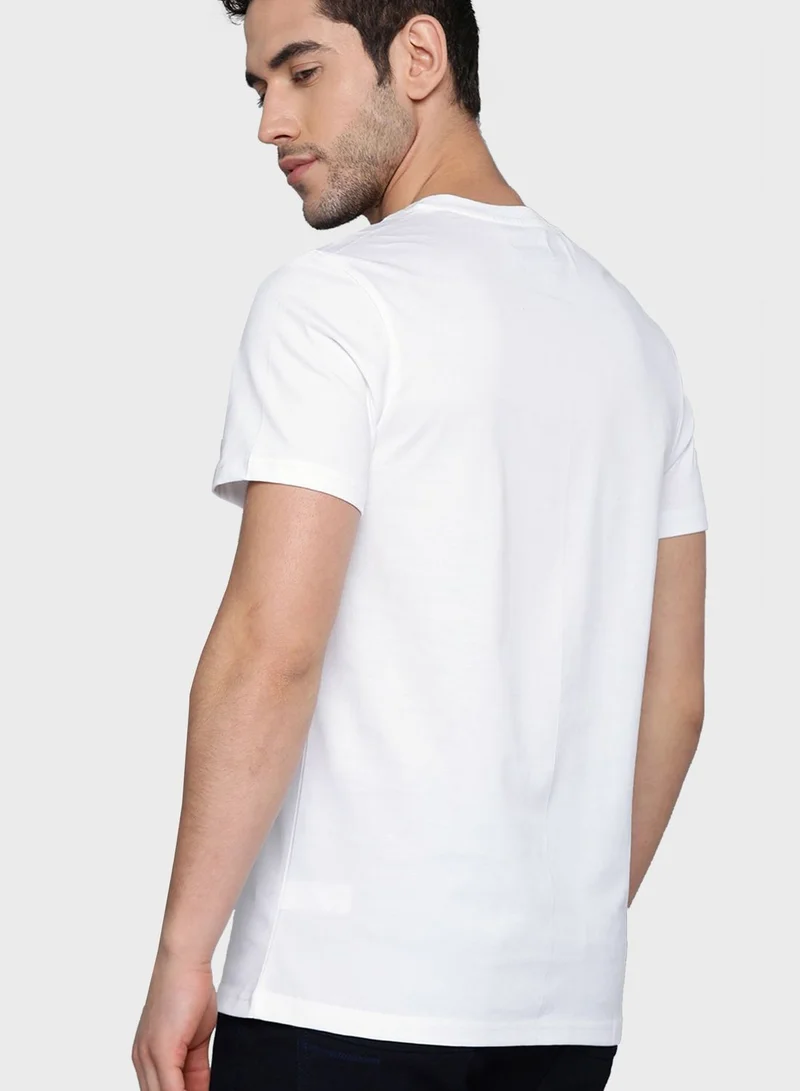 Mast & Harbour Printed Crew Neck T-Shirt