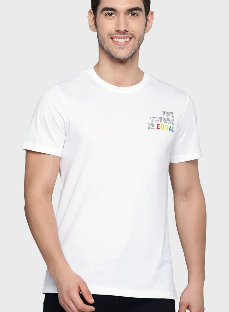 Mast & Harbour Printed Crew Neck T-Shirt