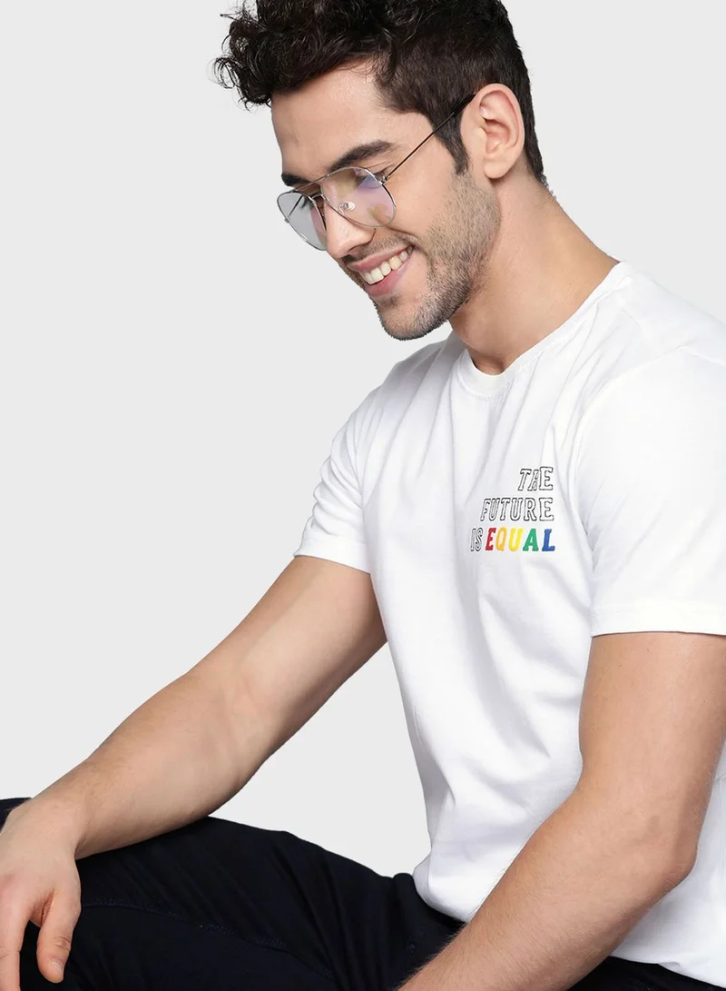 Mast & Harbour Printed Crew Neck T-Shirt
