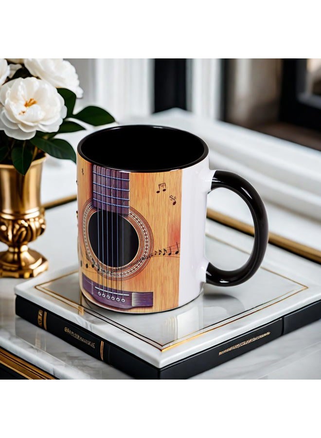 Guitar Coffee Mug Novelty Guitar Pattern Mug Gifts for Teacher Musician Guitar Enthusiasts - 11.5 oz Ceramic Guitar Coffee Cup Birthday Christmas Gifts for Men Women - Image 5