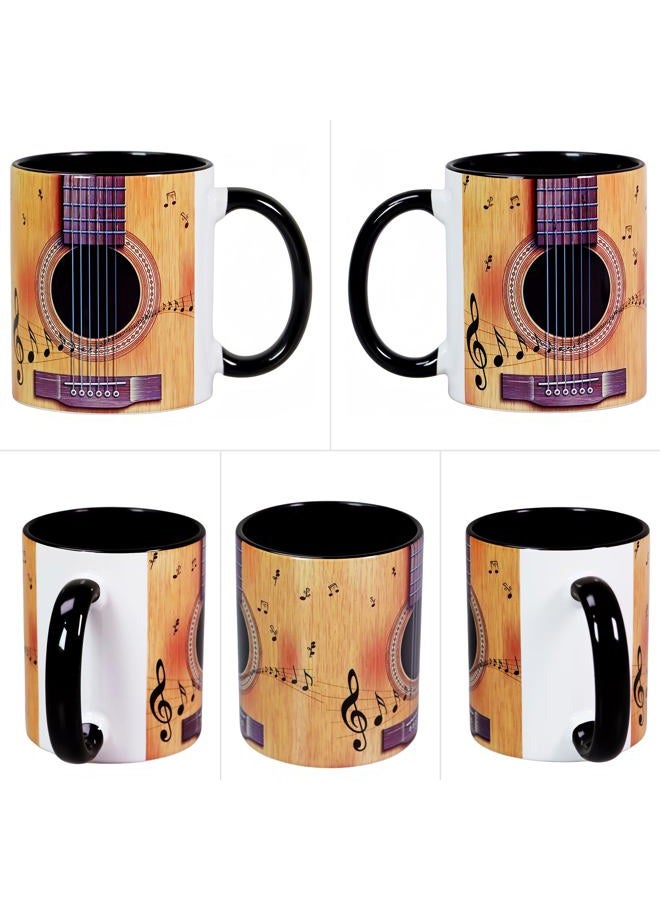 Guitar Coffee Mug Novelty Guitar Pattern Mug Gifts for Teacher Musician Guitar Enthusiasts - 11.5 oz Ceramic Guitar Coffee Cup Birthday Christmas Gifts for Men Women - Image 3