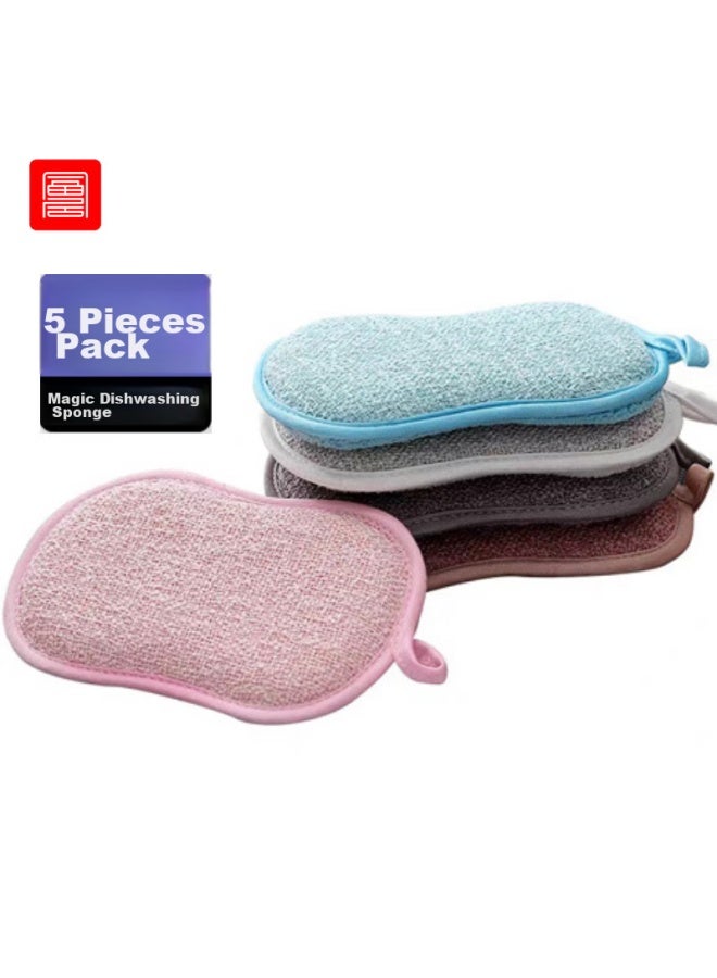 Foojo Sponge Scouring Pad For Kitchen, Non-damaging To Pots, Dish Washing, Absorbent, Non-stick, Magic Eraser, 5-pack - Image 1