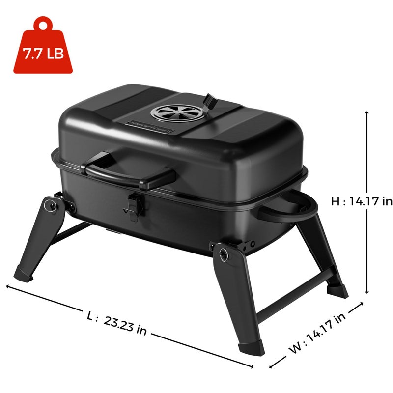 MASTER COOK Portable Charcoal Grill, Foldable Lightweight BBQ Grill with Adjustable Air Vent and 330 sq.in. Cooking Area Outdoor RV, Hiking, Camping, Patio, Tailgating - Image 3