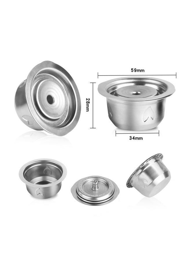 NIBEMINENT Stainless Steel Fillable Coffee Capsule For Vertuolline GCA1/Delonghi ENV135/Delonghi ENV150 Silver 11x7.5x7.50centimeter - Image 3