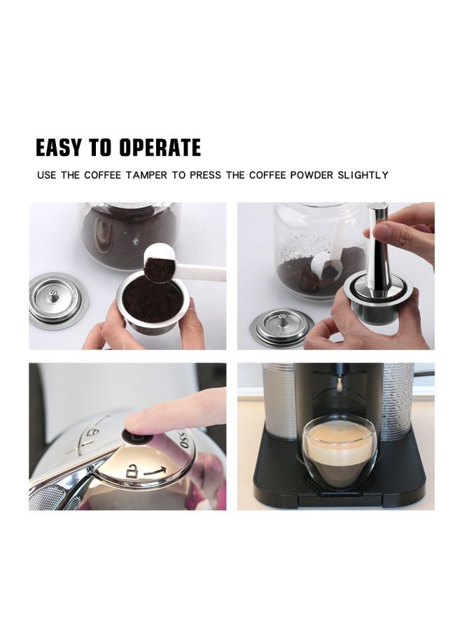 NIBEMINENT Stainless Steel Fillable Coffee Capsule For Vertuolline GCA1/Delonghi ENV135/Delonghi ENV150 Silver 11x7.5x7.50centimeter - Image 2