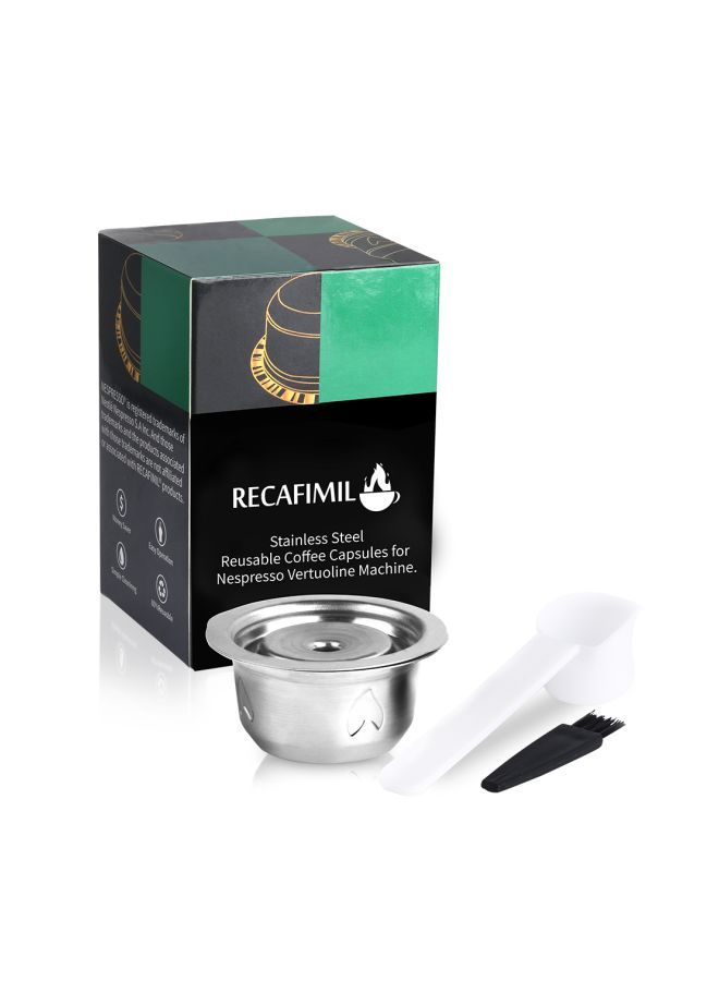 NIBEMINENT Stainless Steel Fillable Coffee Capsule For Vertuolline GCA1/Delonghi ENV135/Delonghi ENV150 Silver 11x7.5x7.50centimeter - Image 5