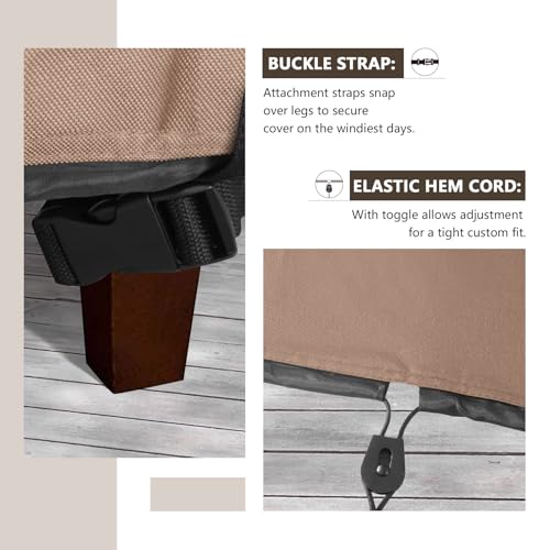 ULTCOVER Patio Coffee Table Cover, Waterproof Rectangular Outdoor Small Side Table Cover 48x26x18 inch - Image 5