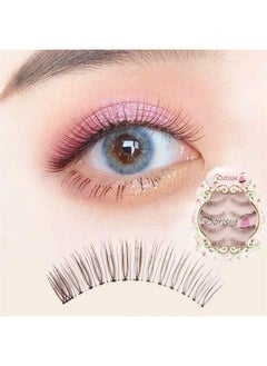 Natural false Lashes Brown Eyelashes 3D Light Color Look Real False Eyelashes Short Handmade lashes wispies Natural False Eyelashes Eye Makeup Fake Eyelashes 4 Pairs eyelashes pack