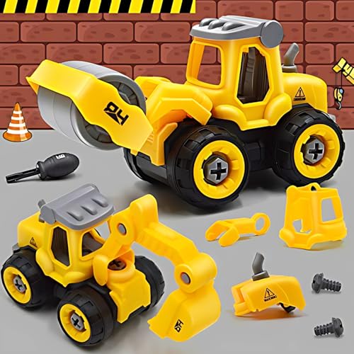 Storio Mechanical DIY Construction Engineering Car Toy Set of 4 | Kids STEM Sand Toys for Toddlers Age 3-5, Building Sandbox Toys Truck, Birthday Gifts for Boys 2 3 4 5 6 Year Old - Set of 4 - Image 2