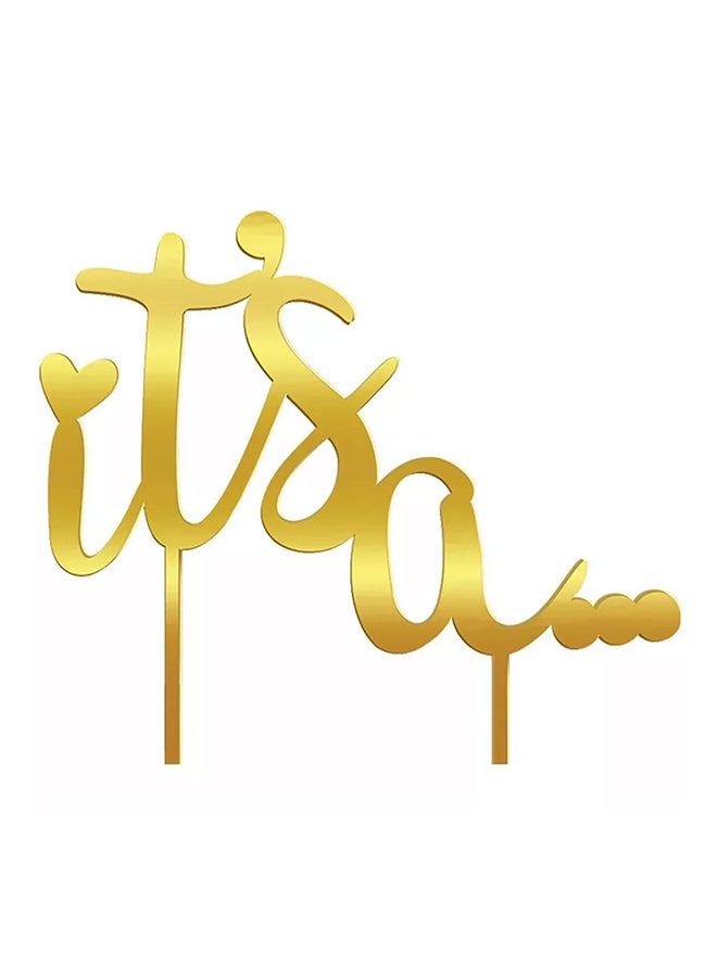 Amscan It's A Gold Cake Topper Mirrored Plastic 6in, Baby Shower Party Supplies