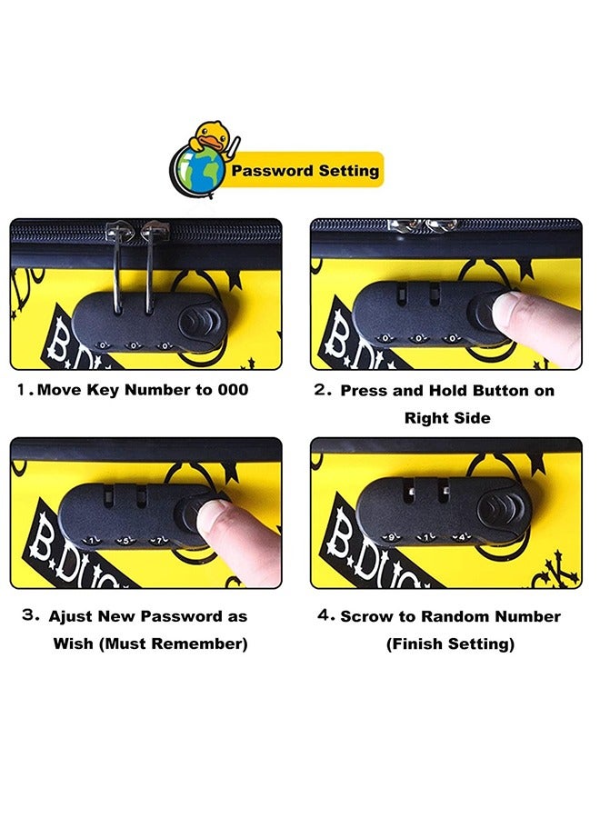 RollsTimi  Kids Luggage Traveling Ride-On Suitcase, Children's Unique Design Ride-On Luggage Buffy Duck Yellow - Image 5