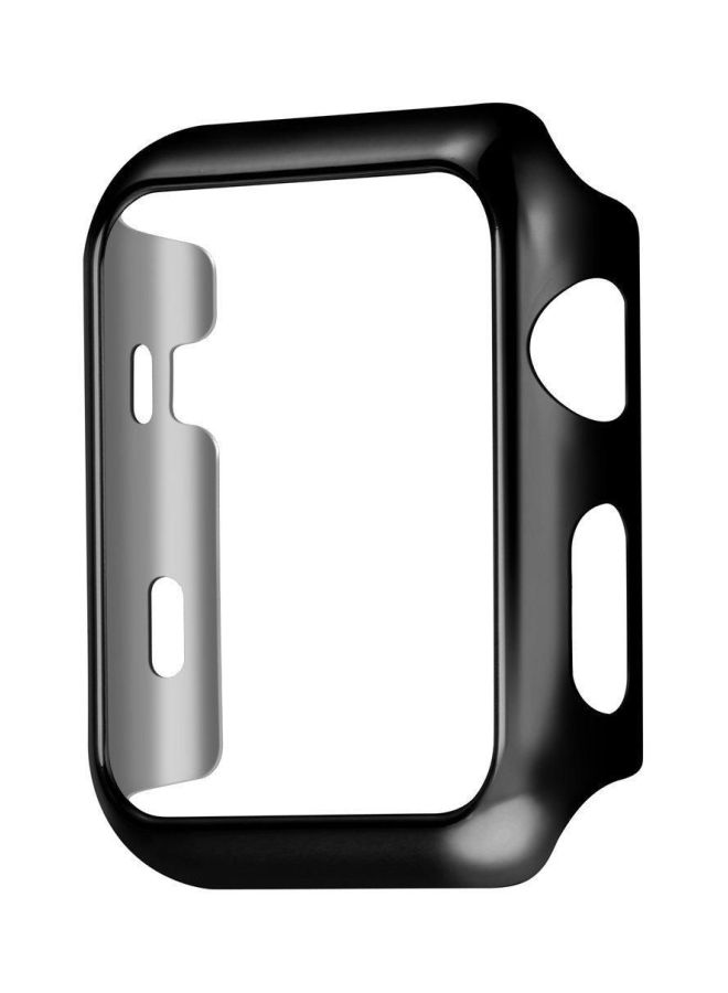 Smart Band PC Plated Snap-On Case With Protective Glass For Apple Watch 40mm Black/Clear - Image 1