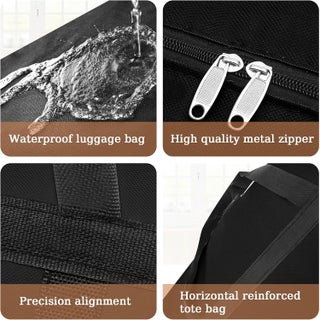 4 Pack 125L Moving Boxes Large Strong with Zips, Waterproof 600D Oxford Fabric Big Bag Moving Bags for Clothes, Duvet, Laundry, Black No-Smell - view 5
