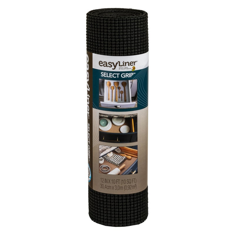 Duck Brand Select Grip Easy Liner Shelf and Drawer Liner, Non-Adhesive, 12-Inch x 10-Feet, Black - Image 3