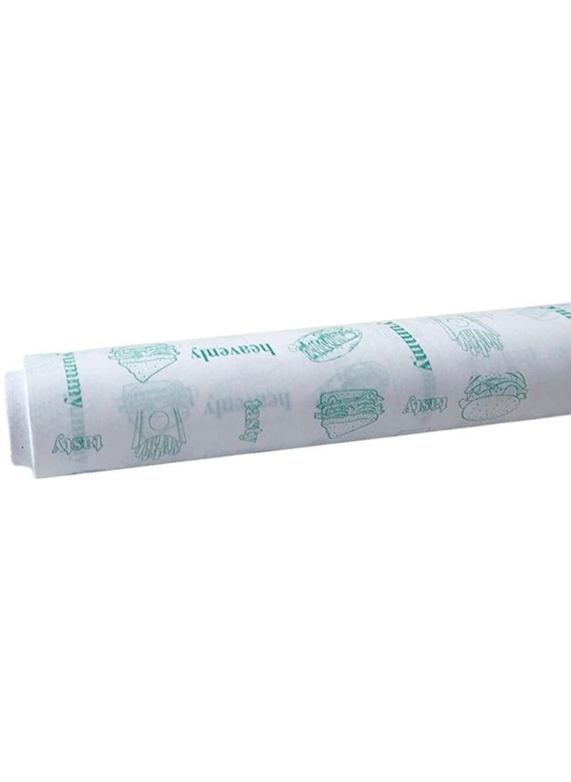 TDS PLUS WRAP TDS PLUS WRAP Printed Printed Butter Paper for Food Wrapping 500 Gram Water Grease Resistant Biodegradable Parchment Roll NonStick Reheatable Oven Safe Roll Foodsafe Packing Serving 