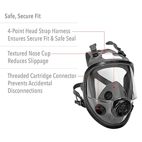 NORTH Honeywell North 5400 Series Niosh-Approved Full Facepiece Respirator, Small (54001S) - Image 4