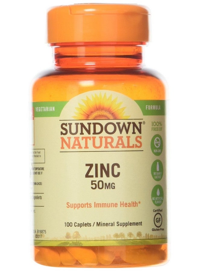 Sundown, Zinc Gluconate 50Mg Caplets, 100 ct - Image 1