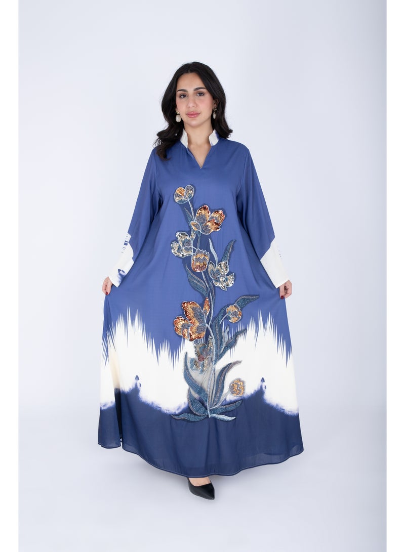 اكسا تطريز خرزي زهري بألوان أومبري - Image 1