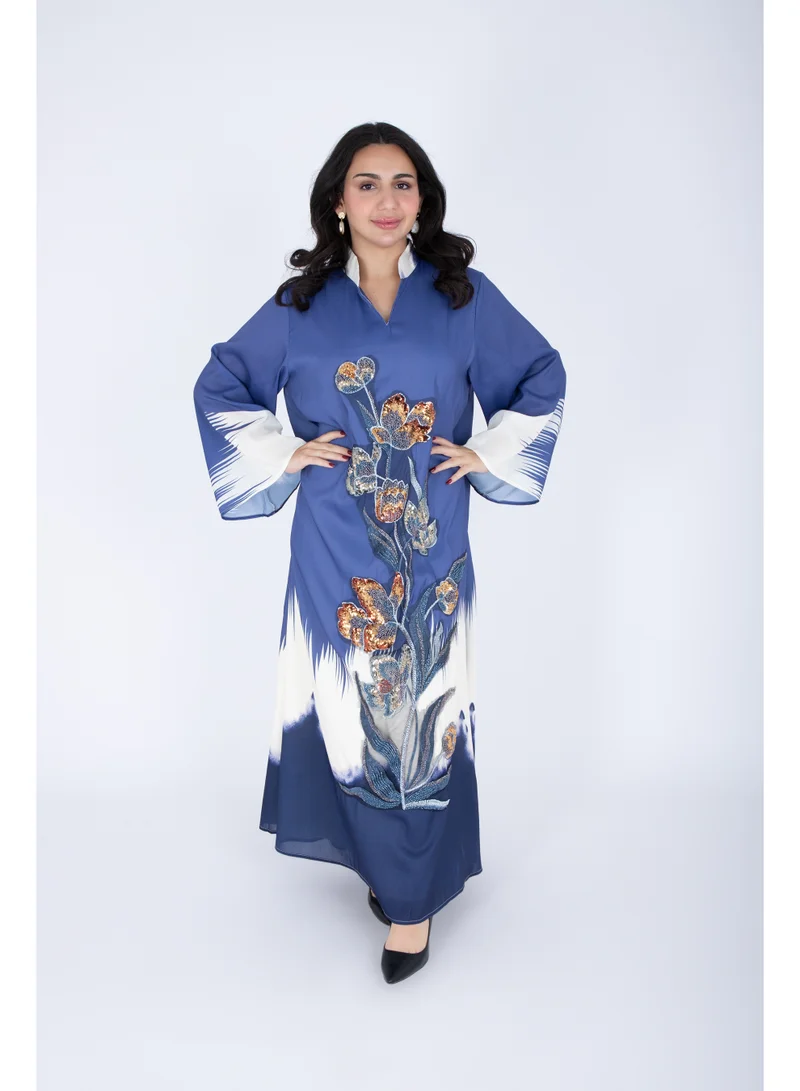 IKKXA  Ombre Colors Floral Beaded Embroidery for Women | Best Price UAE