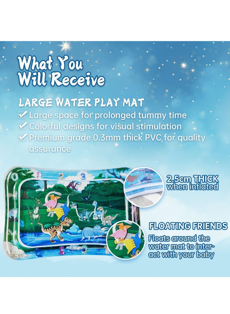 ECVV Tummy Time Water Mat for Baby, Kids Inflatable Water Play Mat for Infant/Toddlers, Baby Water Pad Sensory Toy for Early Development Activities - Image 2