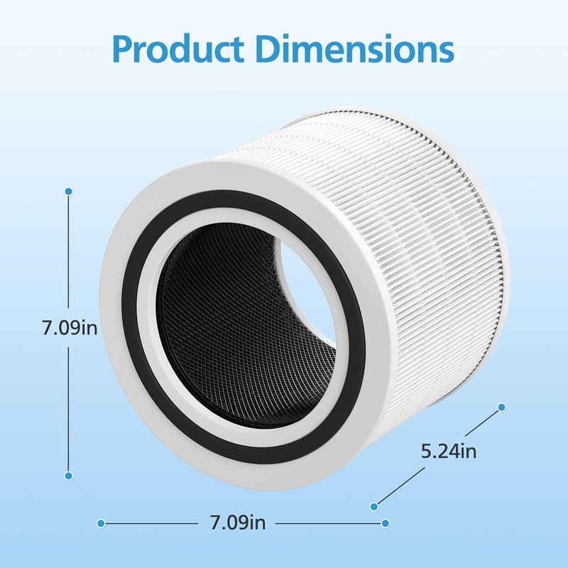 isingo Core 200S-P Replacement Filter Compatible with LEVOIT Core 200S Smart WiFi Air PuriFier, Core 200S-RF Air Filter, 2 Pack - Image 5