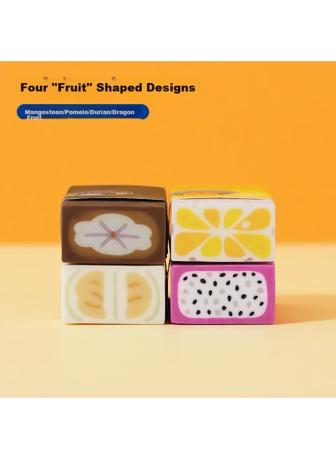 بلاس Plus Fruit Series ممحاة للامتحانات النظيفة والطلاب، ممحاة لطيفة للفن، المجموعة الثالثة، Erx-0311ns مجموعة ممحاة 4 ألوان - Image 2