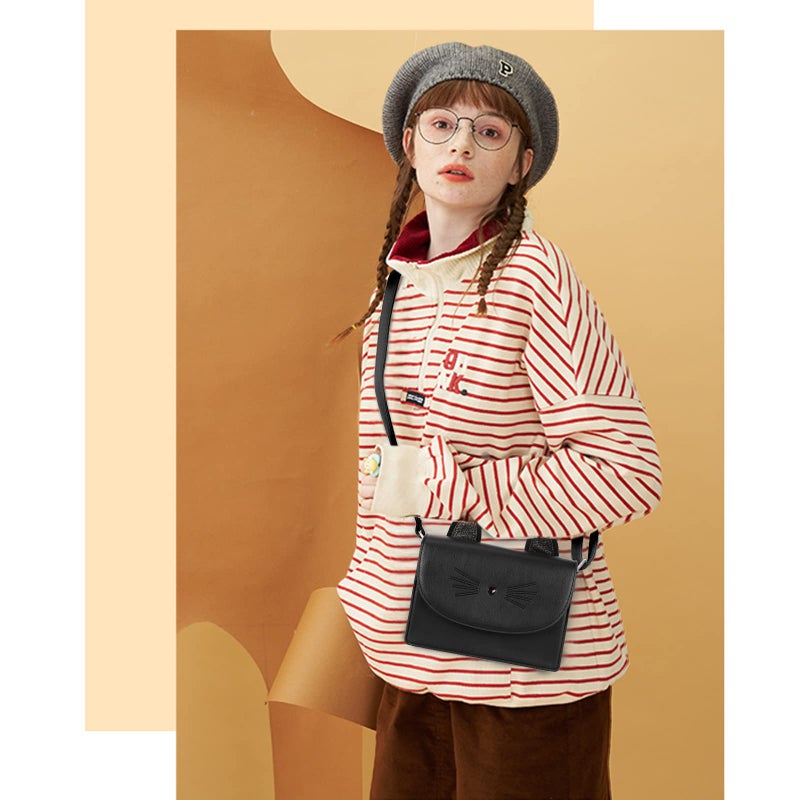 AFKOMST Cute Purses for Teen Girls Small Crossbody Purse and Handbags Cat Gifts for Kids - Image 2